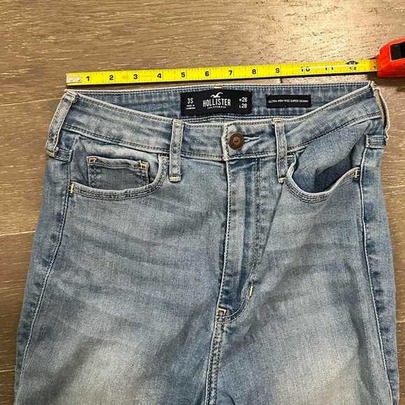 Hollister Classic Blue Denim Skinny Cigarette Jeans 3S teen short ultra slim - Picture 4 of 6